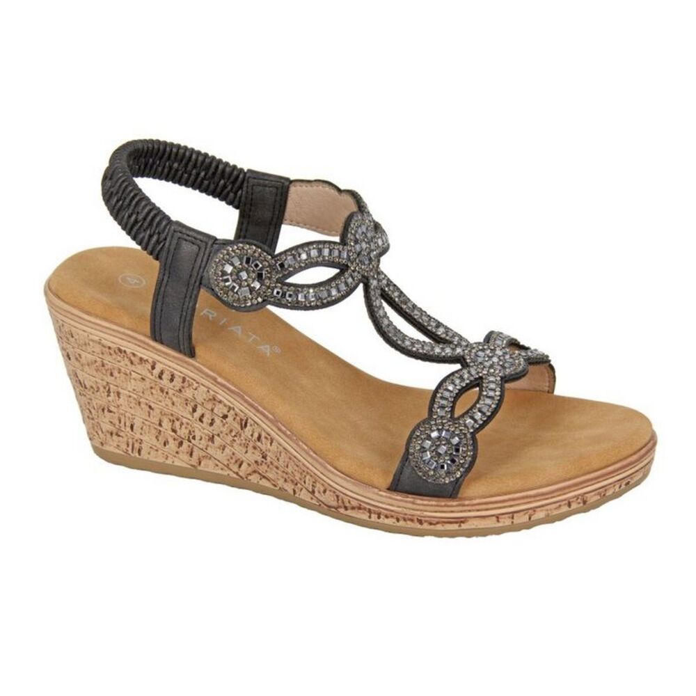 Cipriata Womens/Ladies Ora Jewelled Sandals / Black
